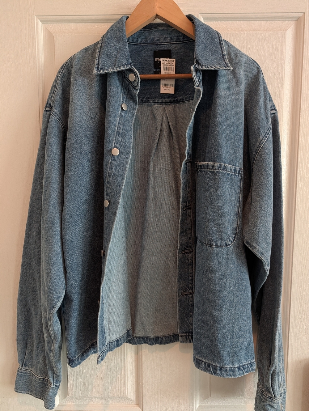 NWT- Tilly's Light Blue Denim Shacket- Large